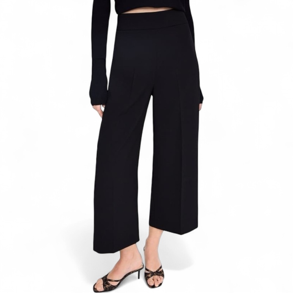 ZARA Wide Leg Ankle Black Pants